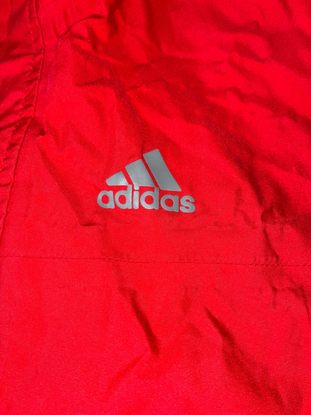 adidas Men's Red Windbreaker with Reflective Logo